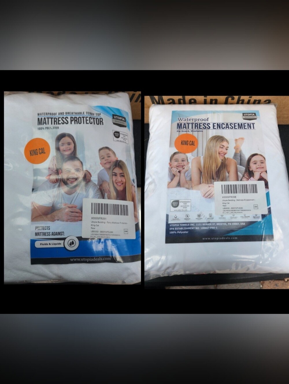 2 Californa King-Size Mattress Protector. 1 is an Encasement & 1 is a Protector - Picture 2 of 2